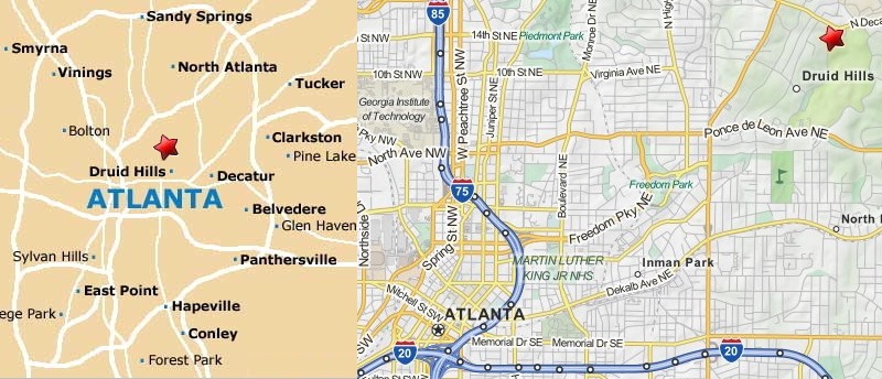 Map to Panera Bread near Callanwolde